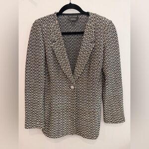 St. John Monochrome Zigzag Blazer